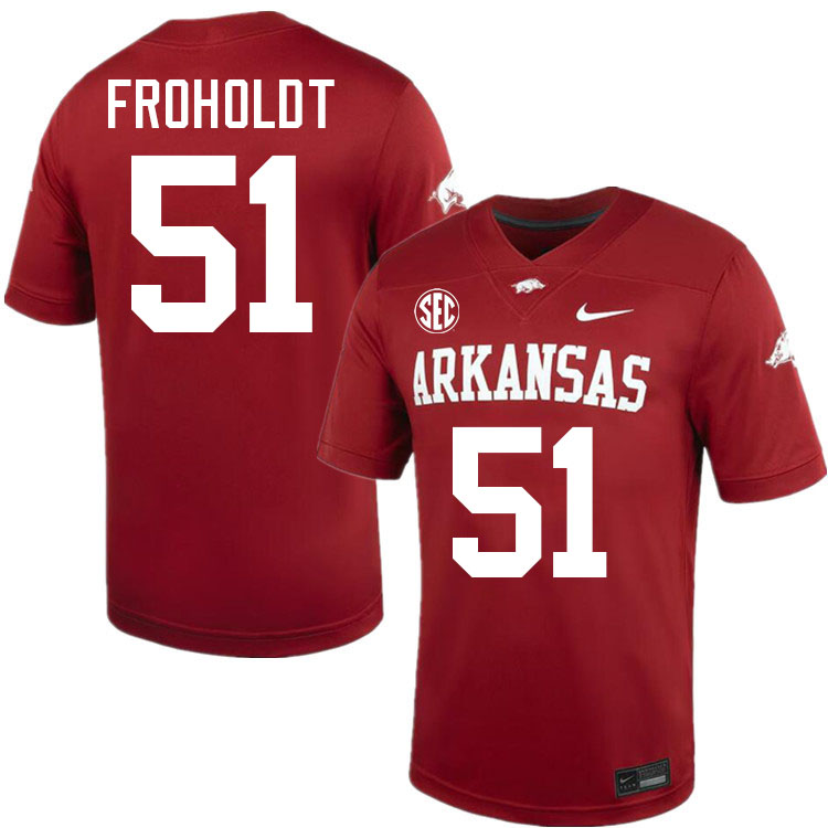 Hjalte Froholdt Arkansas Jersey,Arkansas Razorbacks #51 Hjalte Froholdt Jersey Youth-Cardinal